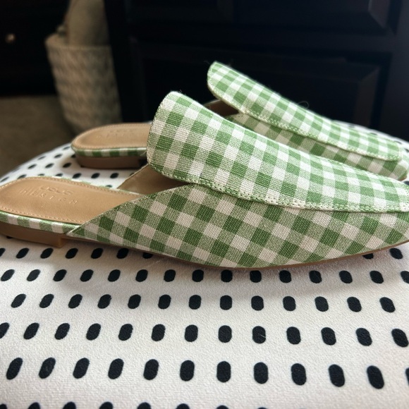 ASOS Green and White Gingham Flats - Picture 2 of 5